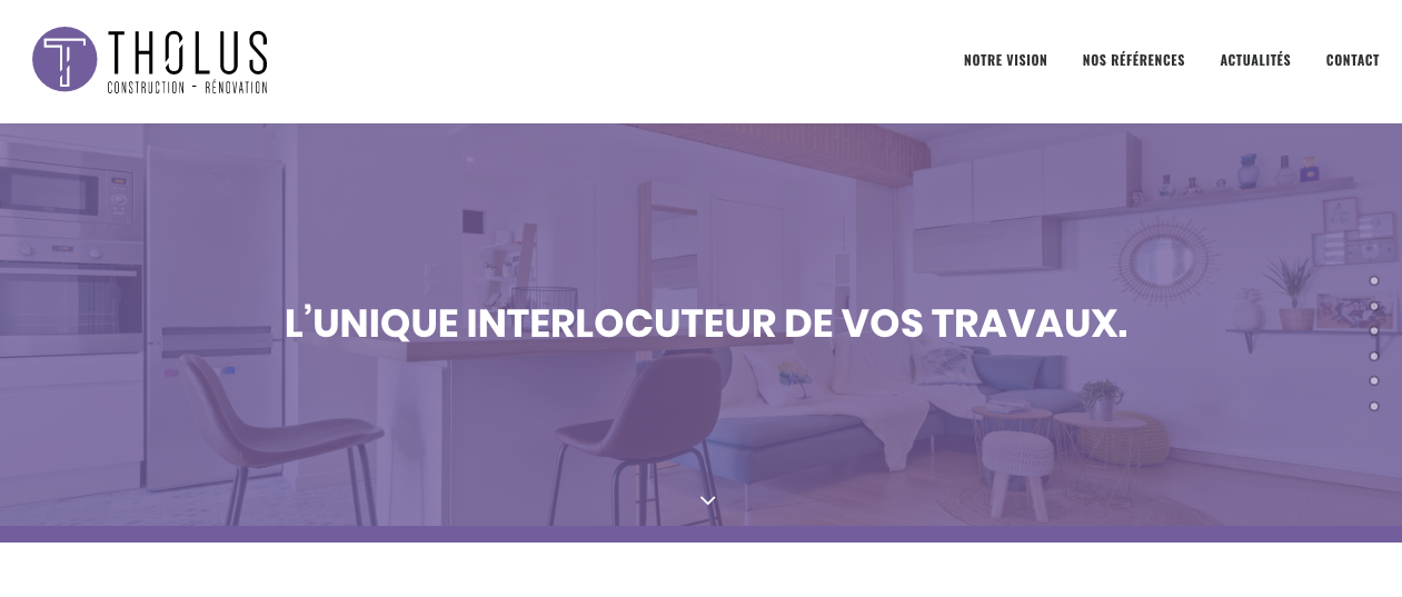 Site internet de Tholus.fr, spécialiste de la construction et de la rénovation à Toulouse.